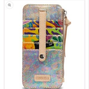 Consuela Holographic Card Holder with Multicolor Accents